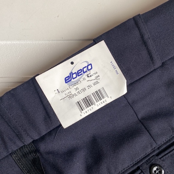NWT ELBECO TOP AUTHORITY POLYESTER 4-POCKET DRESS PANTS 36 NAVY/BLACKS STRIPE - Picture 4 of 6